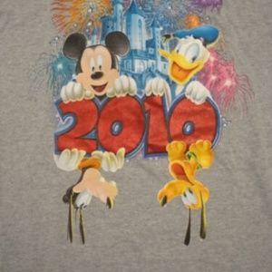Disney 2010 Mens GRAY Large T Shirt